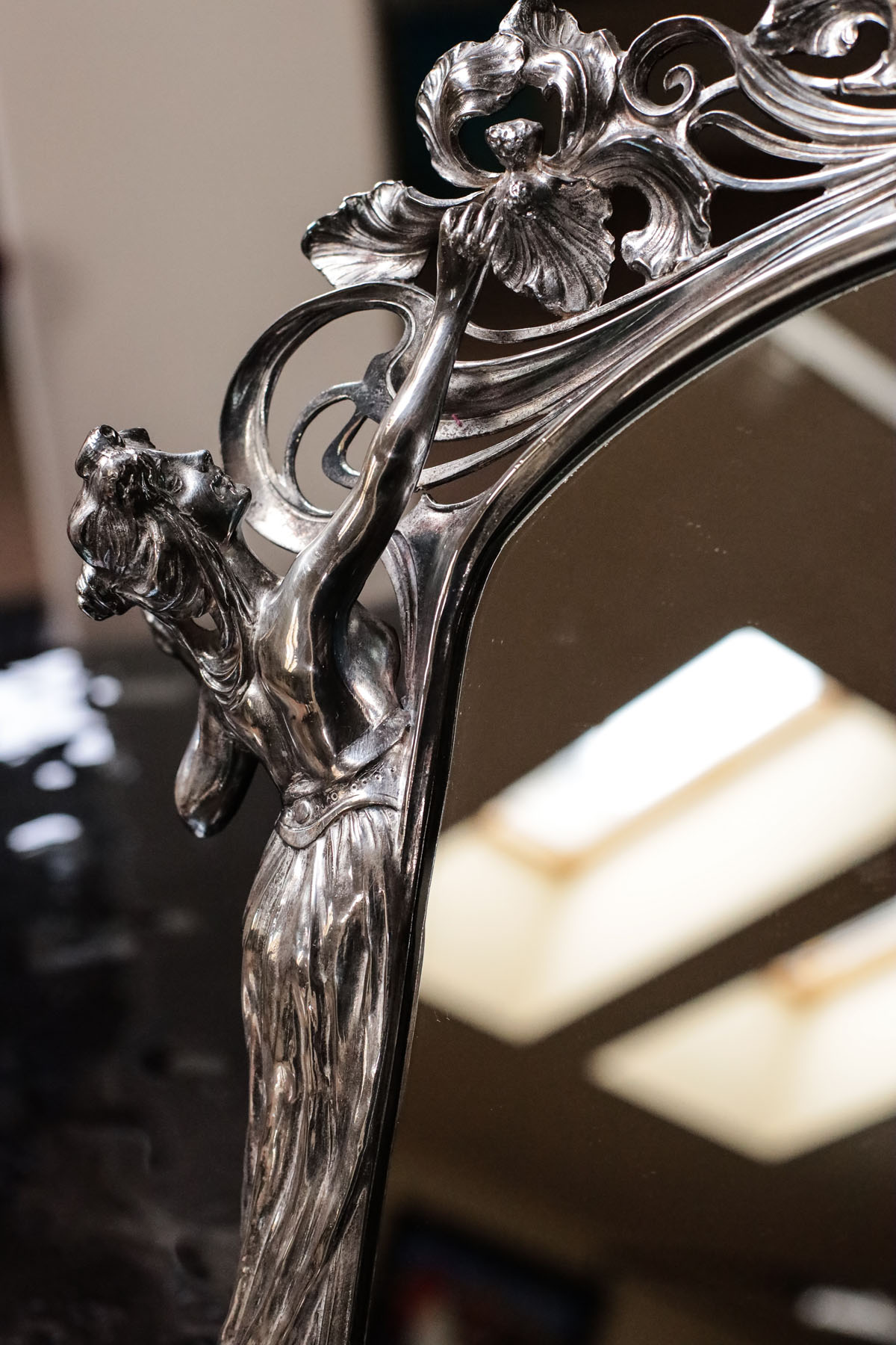 Настольное зеркало, ар-нуво, серебрение, металл, Германия, ок. 1900 гг.