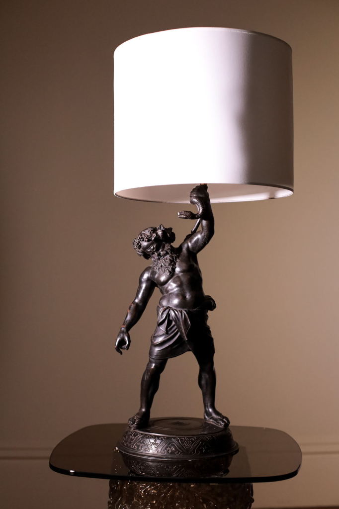 Антикварная лампа "Силен", Франция, XIX век