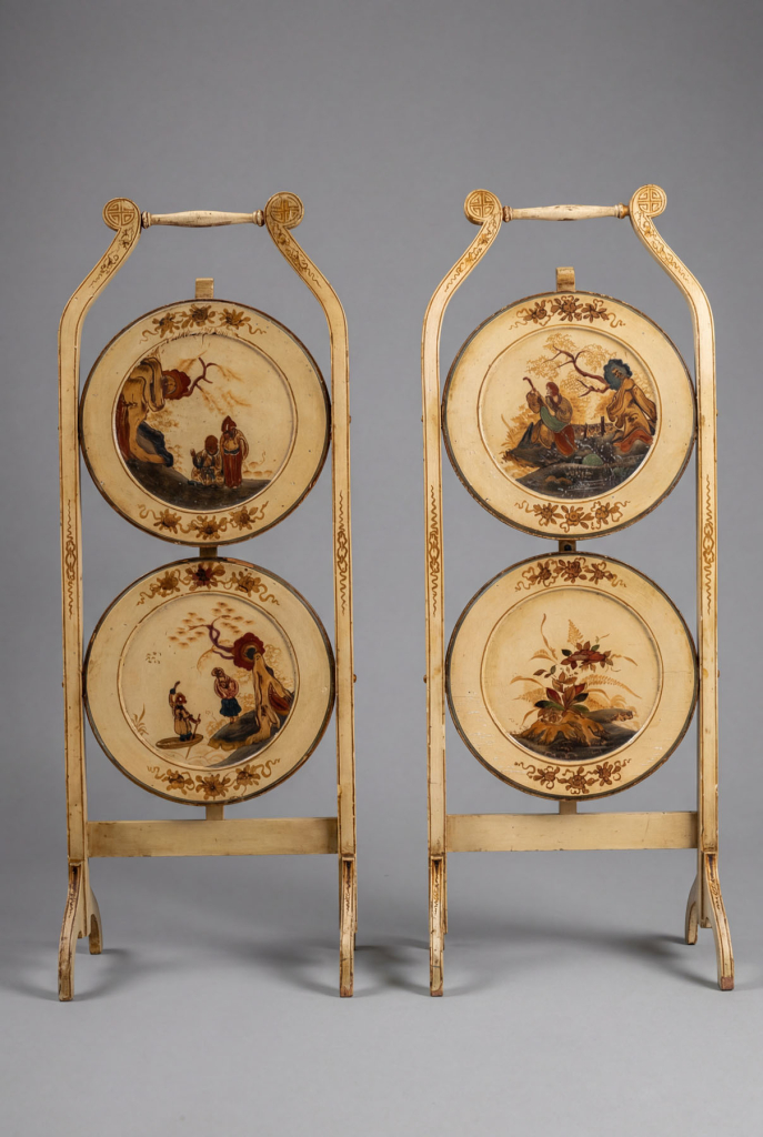 Сервировочные столики парные, крашеное дерево, Франция, первая половина XX века