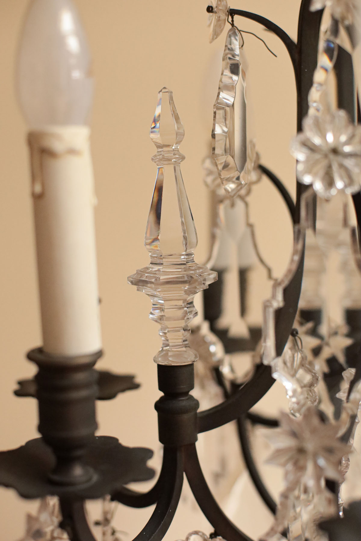 Люстра антикварная, бронза, хрусталь, Франция, начало XX века