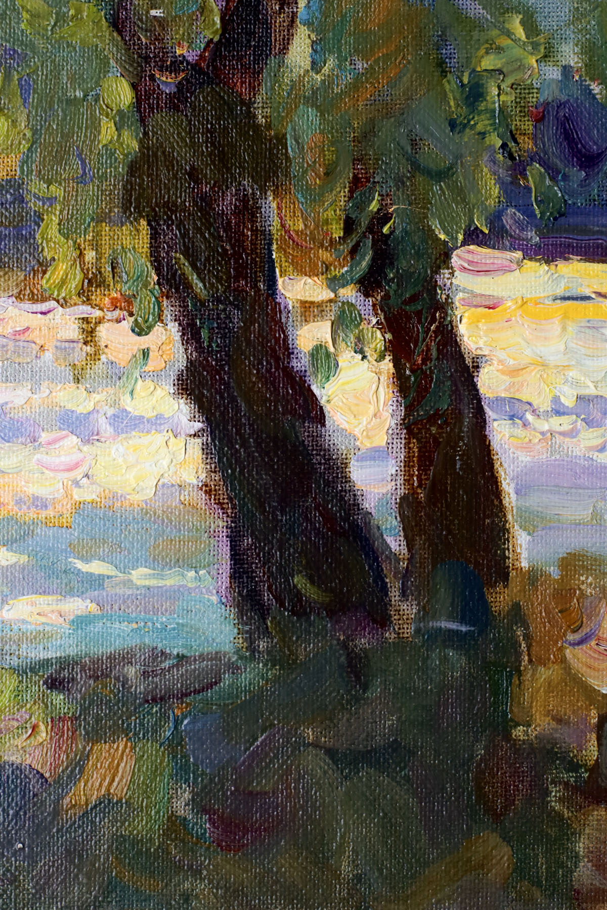 Этюд «Вечер на реке», художник Юрий Кротов, 2015 год.