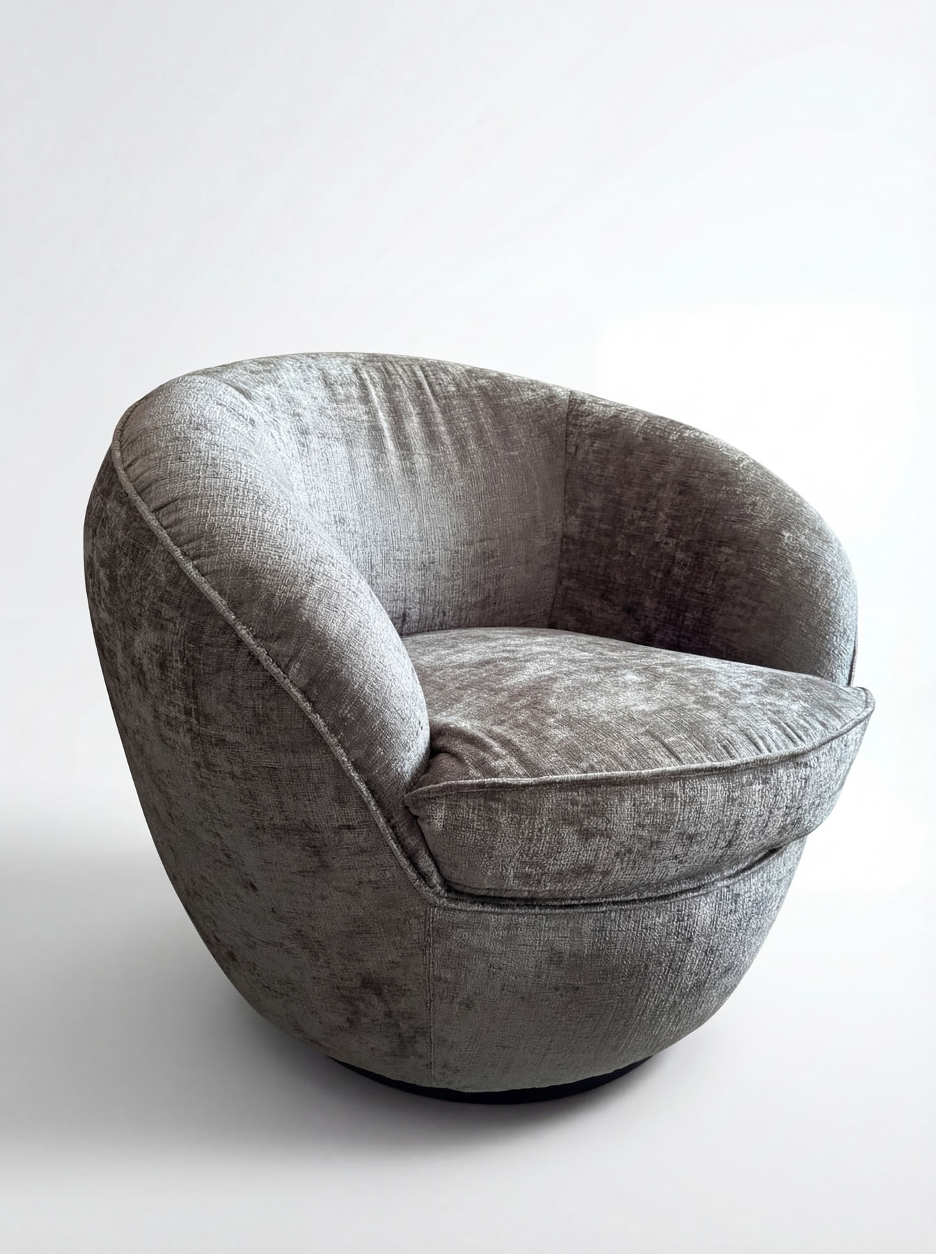 Кресло Giulia Swivel, серое, Black Tie, Италия