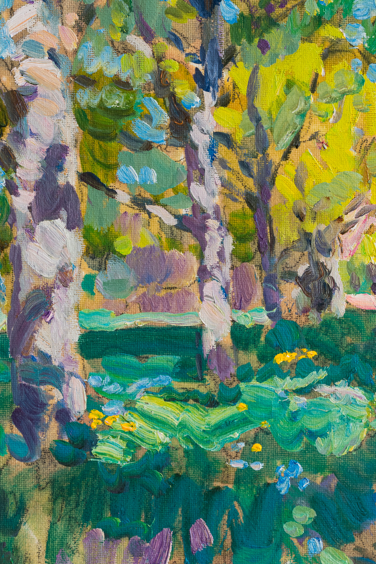 Этюд "Дубовая аллея в мае. Валаам", художник Юрий Кротов, 2014 год
