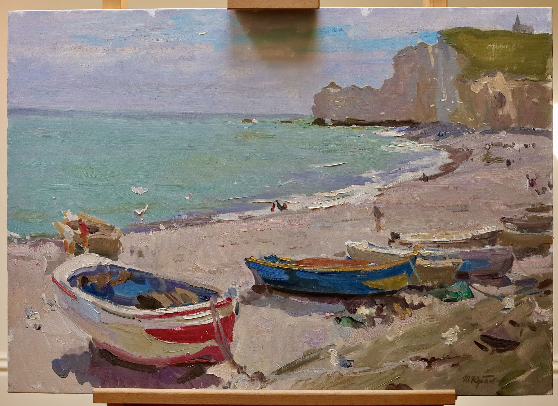 Картина «Серебристый день. Etretat», художник Юрий Кротов, 2013 год.