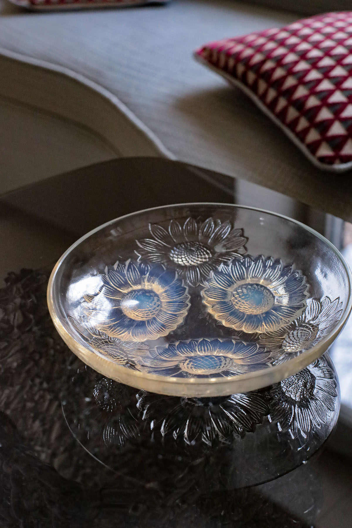 Блюдо антикварное "Подсолнухи", R. Lalique, Франция, ок. 1921 г.