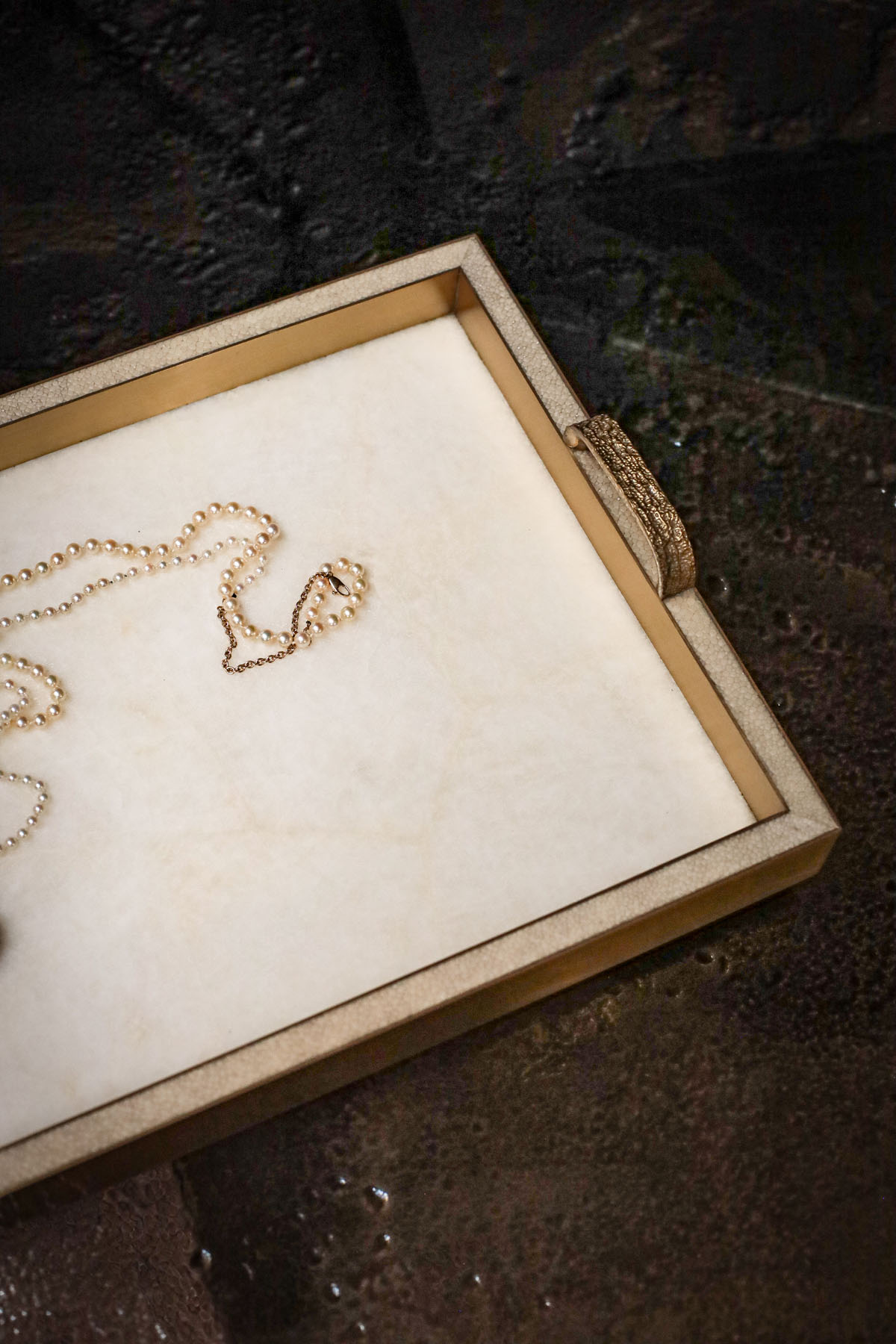 Поднос, горный хрусталь, латунь, Ginger Brown