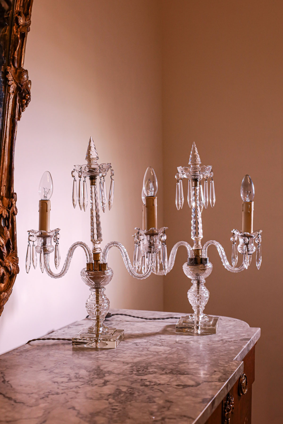 Светильники антикварные "Антуанетта", хрусталь, Франция, начало XX века