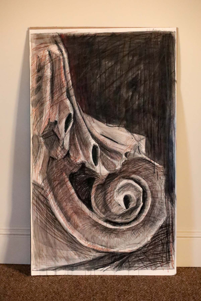 Картина «Фрагмент капители- II» из цикла  «Большая графика», Татьяна Ян, 2024 год.