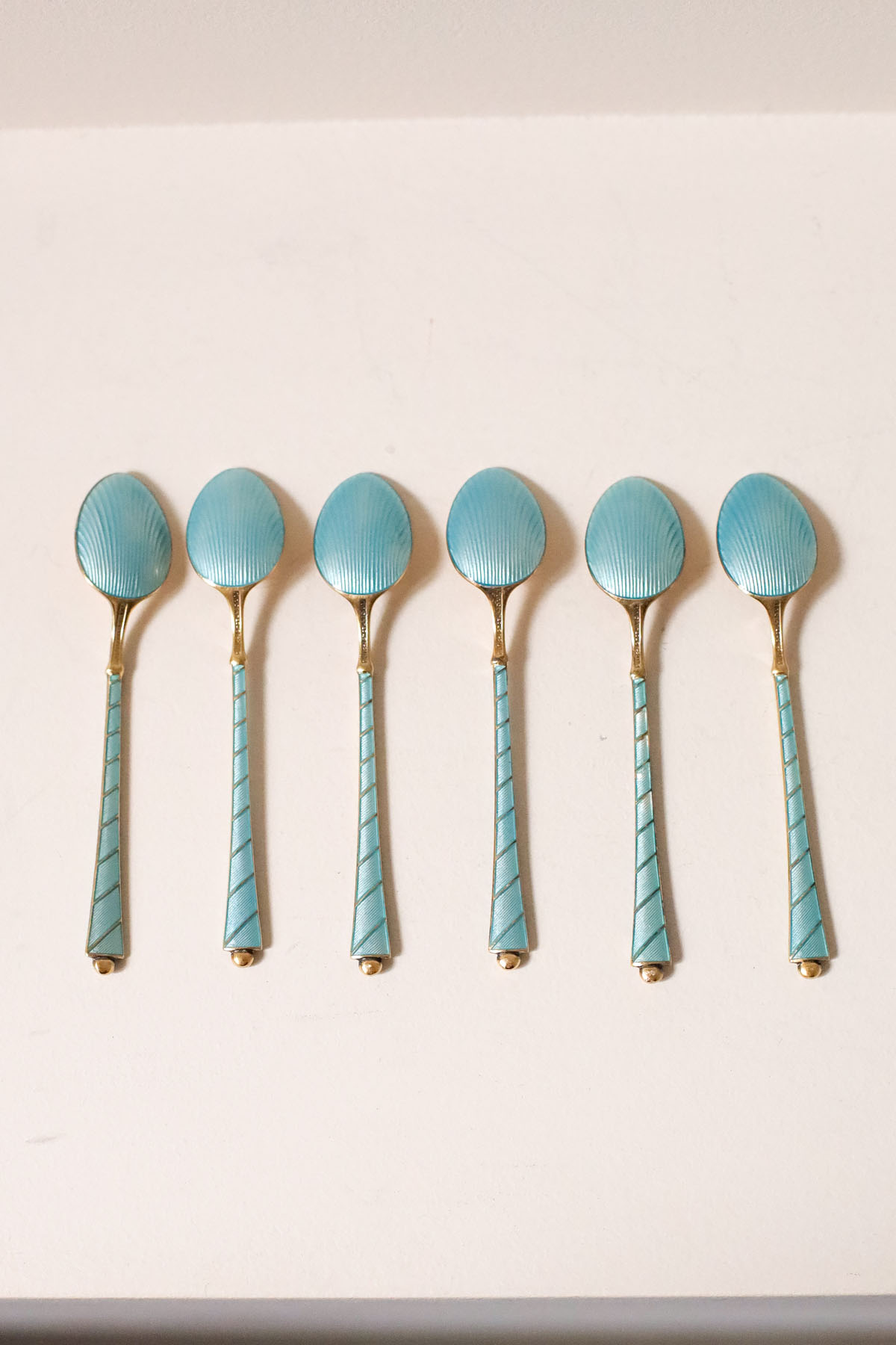 Кофейные ложки, Egon Lauridsen, серебро, эмаль, 1936-1966 гг.