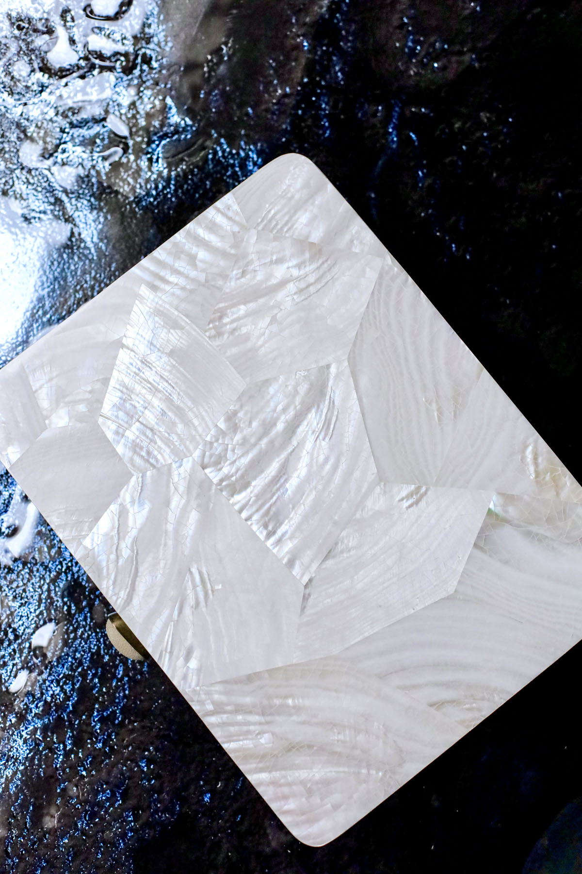 Шкатулка для украшений L, перламутр, кожа ската, латунь, Ginger Brown.        