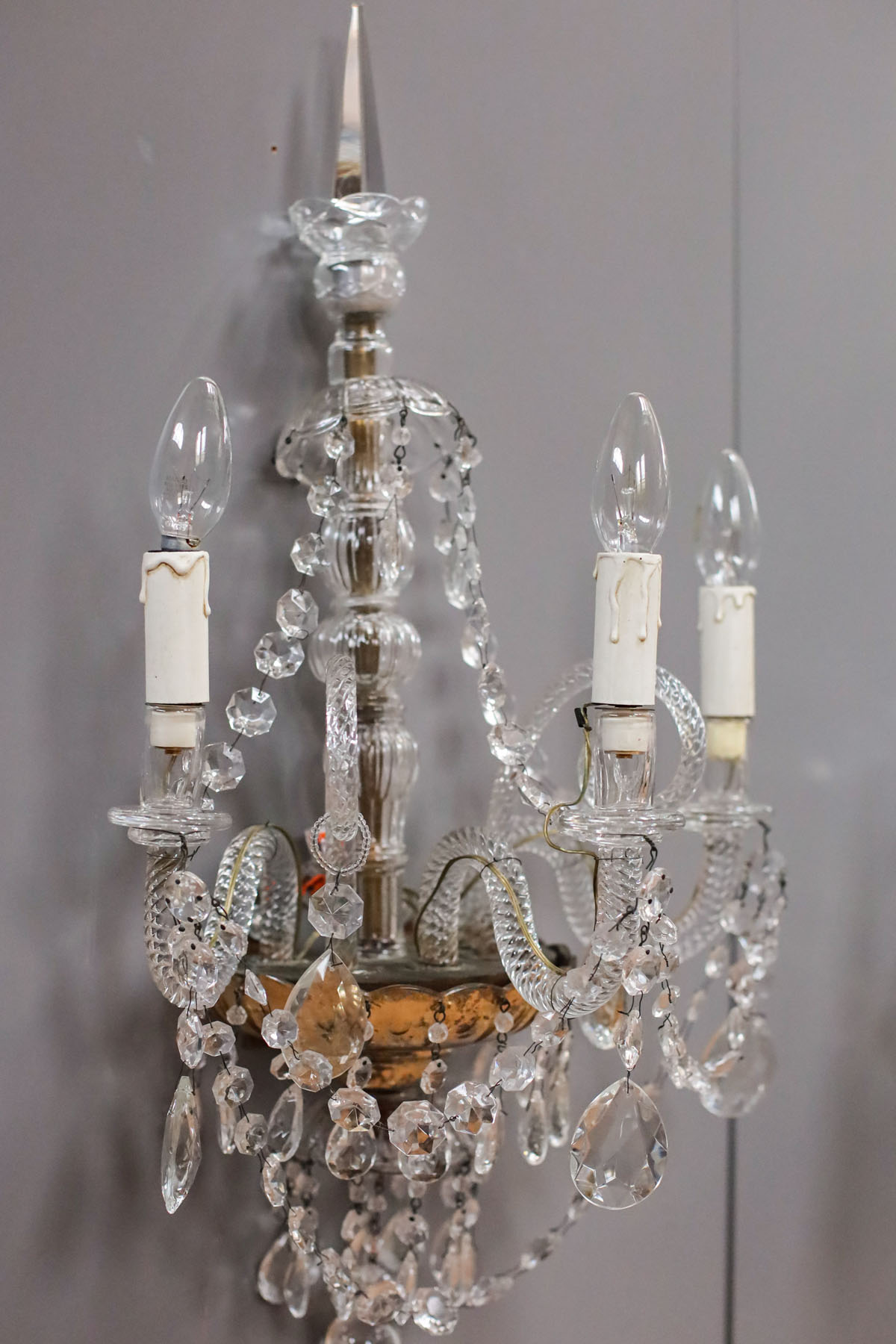 Бра антикварные, хрусталь, Франция, начало XX века