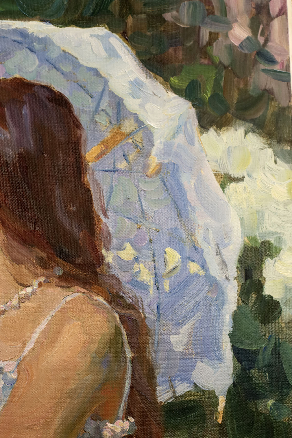 Картина «Утро в саду. Белые пионы», художник Юрий Кротов, 2024 год.