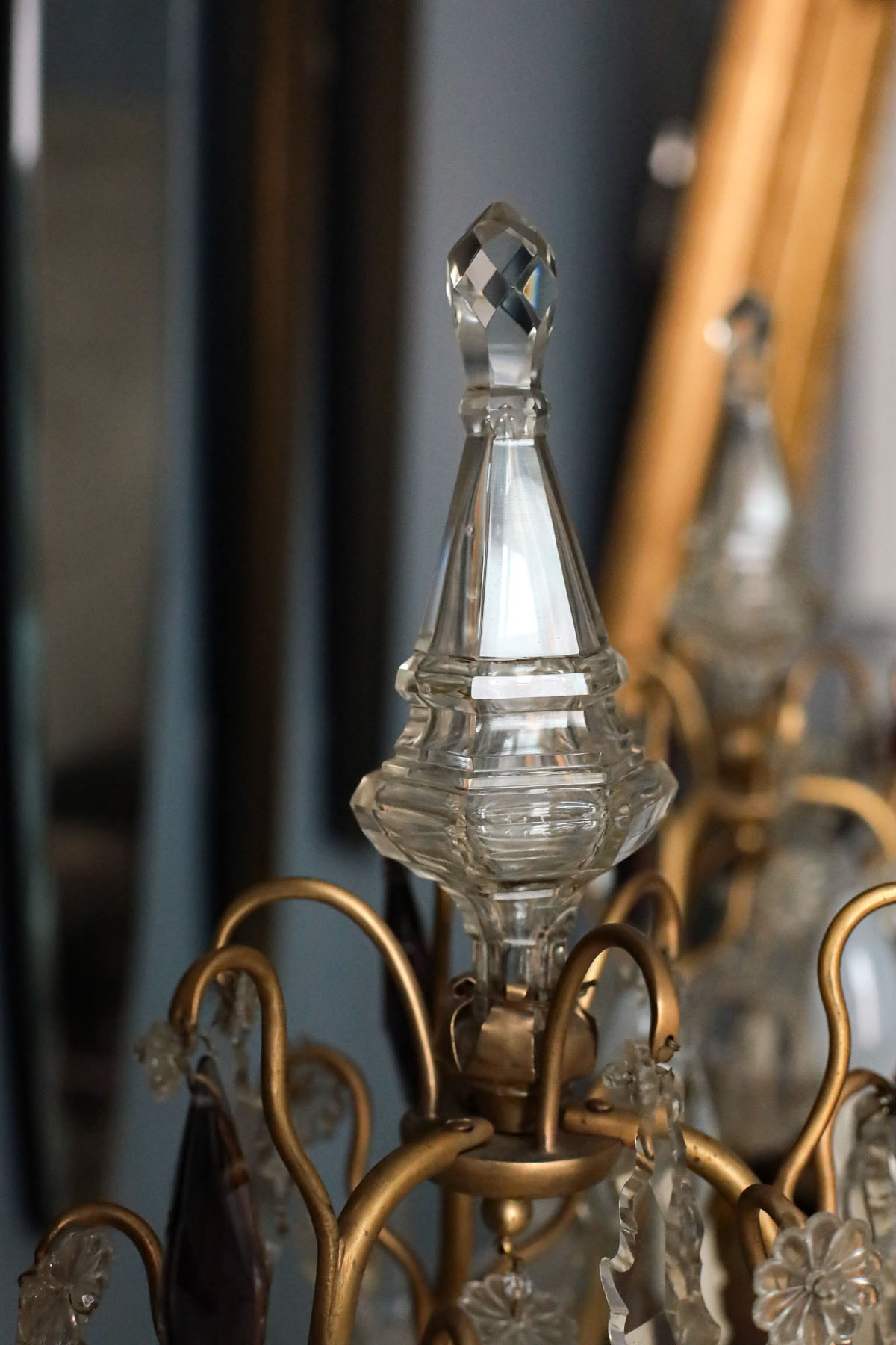 Жирандоли антикварные, цветной хрусталь, бронза, Франция, ок.1920 гг.