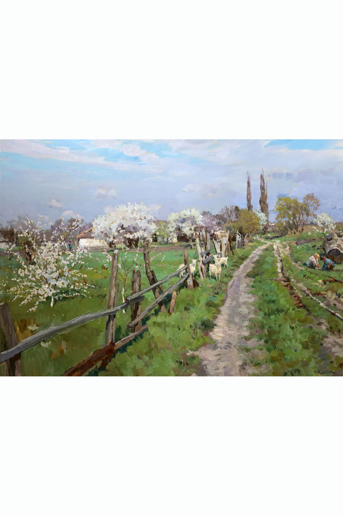Картина «Весна в станице Гривенской», художник Юрий Кротов