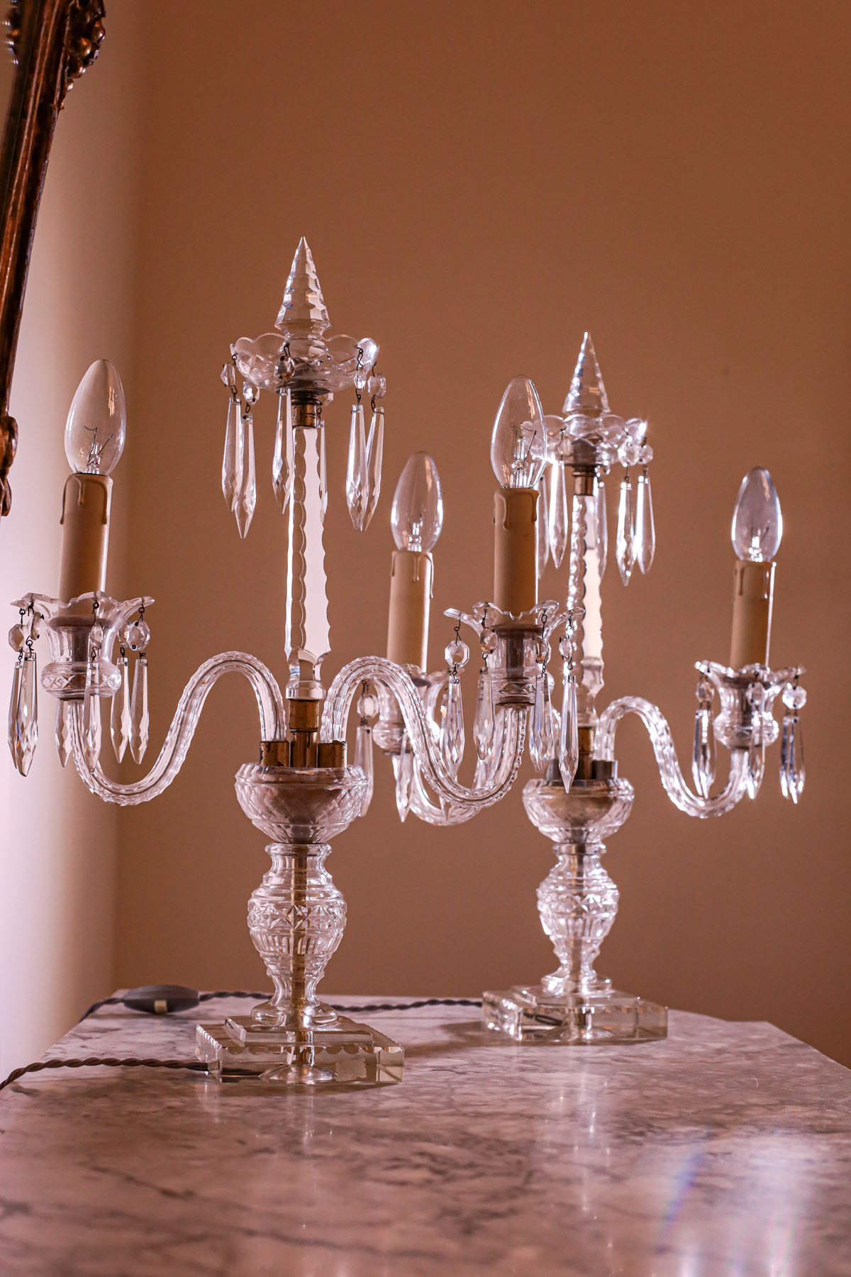 Светильники антикварные "Антуанетта", хрусталь, Франция, начало XX века