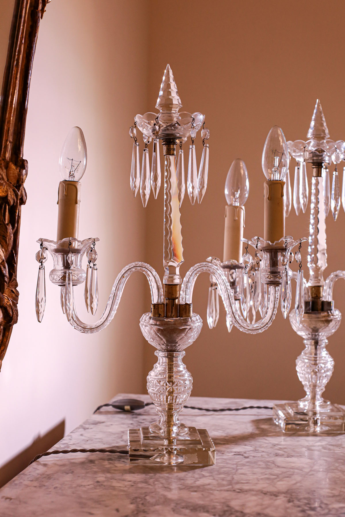 Светильники антикварные "Антуанетта", хрусталь, Франция, начало XX века