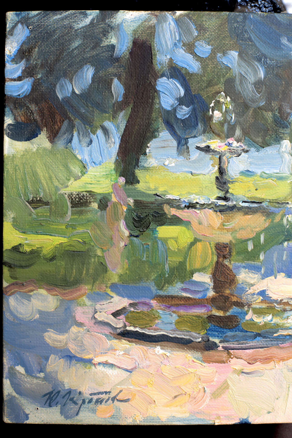 Этюд «Итальянский дворик», художник Юрий Кротов, 2015 год.