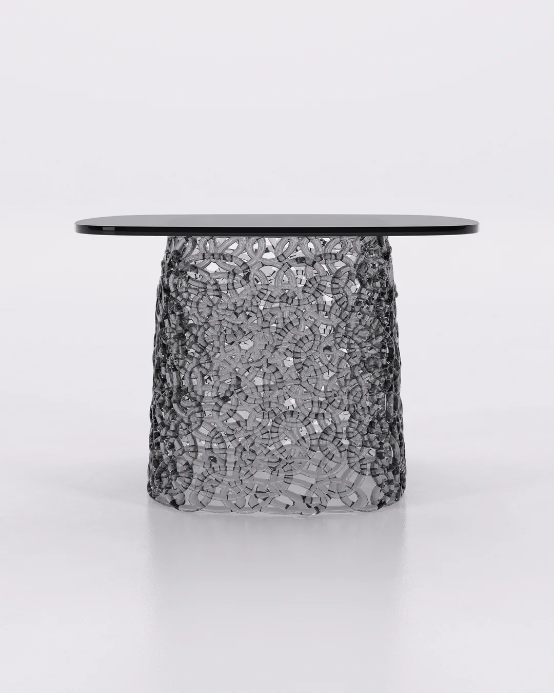 Столик кофейный Macrame, дымчатое стекло, высота 40 см, Fiam