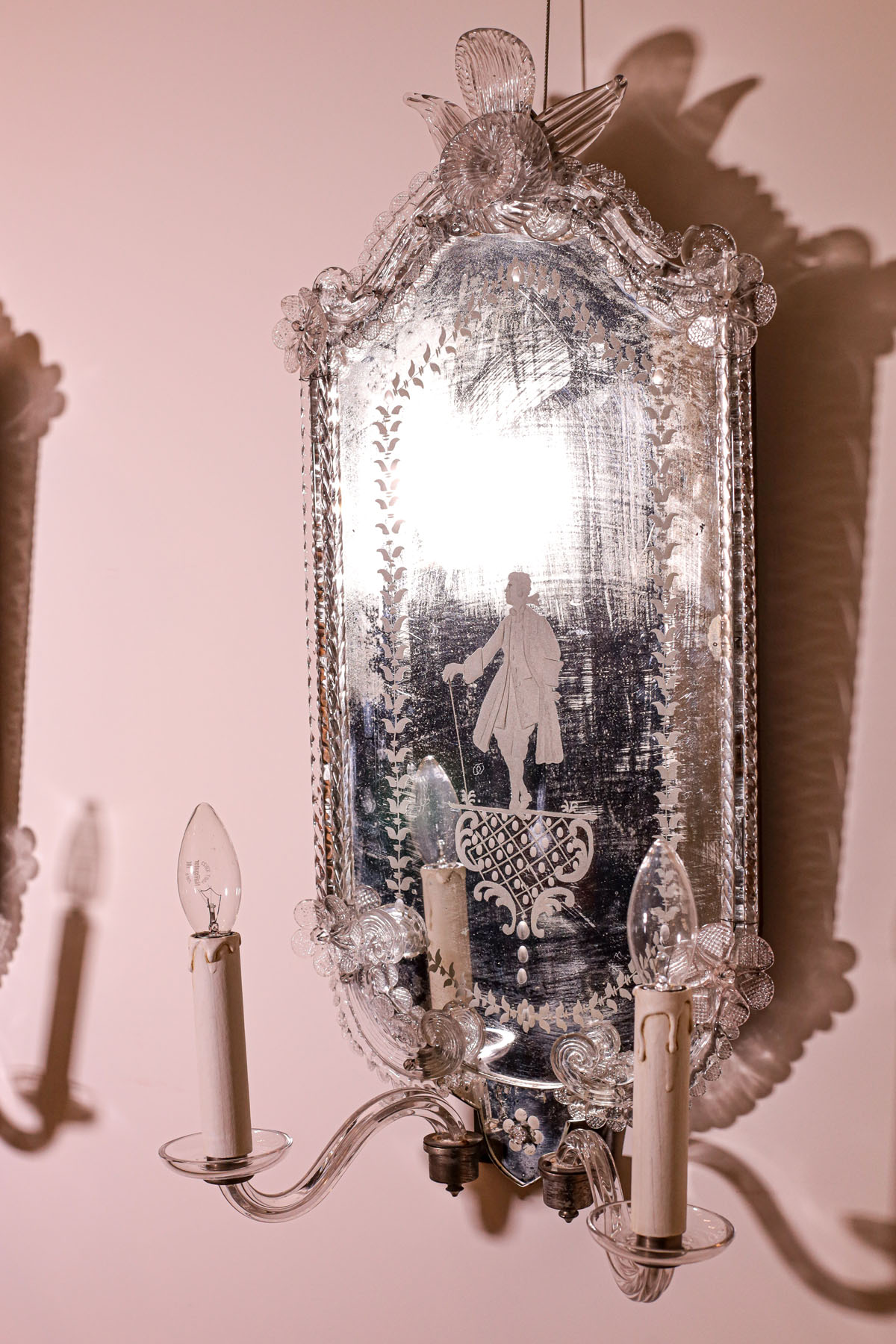 Зеркала настенные, муранское стекло, Венеция, около 1900 гг.