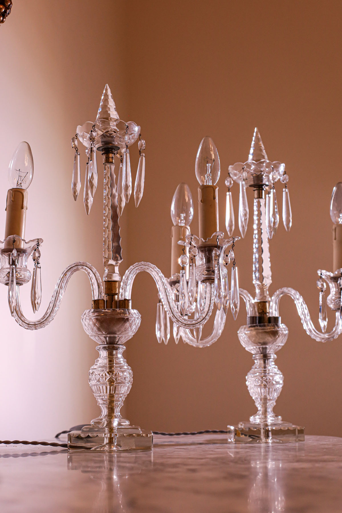 Светильники антикварные "Антуанетта", хрусталь, Франция, начало XX века