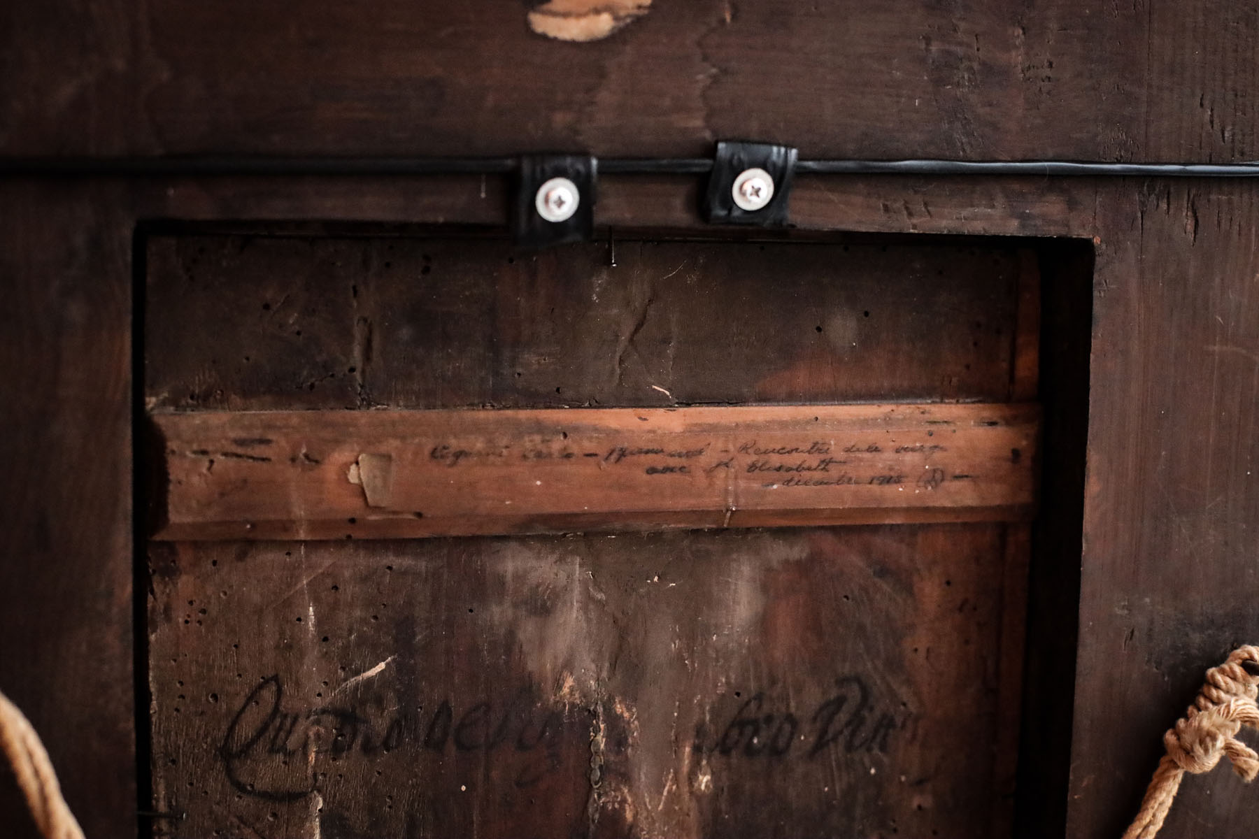 Картина "Встреча Богородицы и Елизаветы", подпись Carlo Chignani, масло, дерево, Италия, 17 век