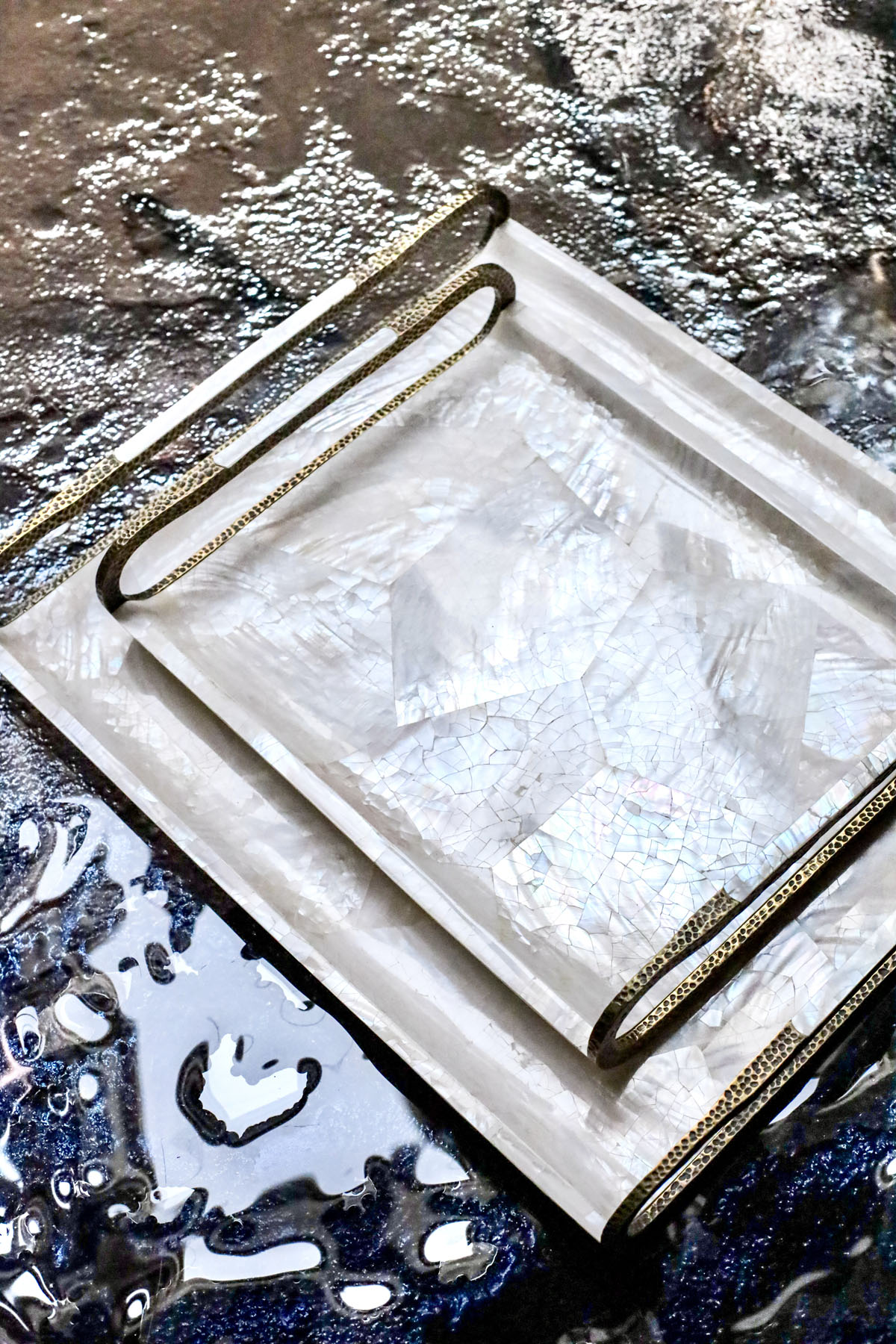 Поднос S, перламутр, латунь, Ginger Brown