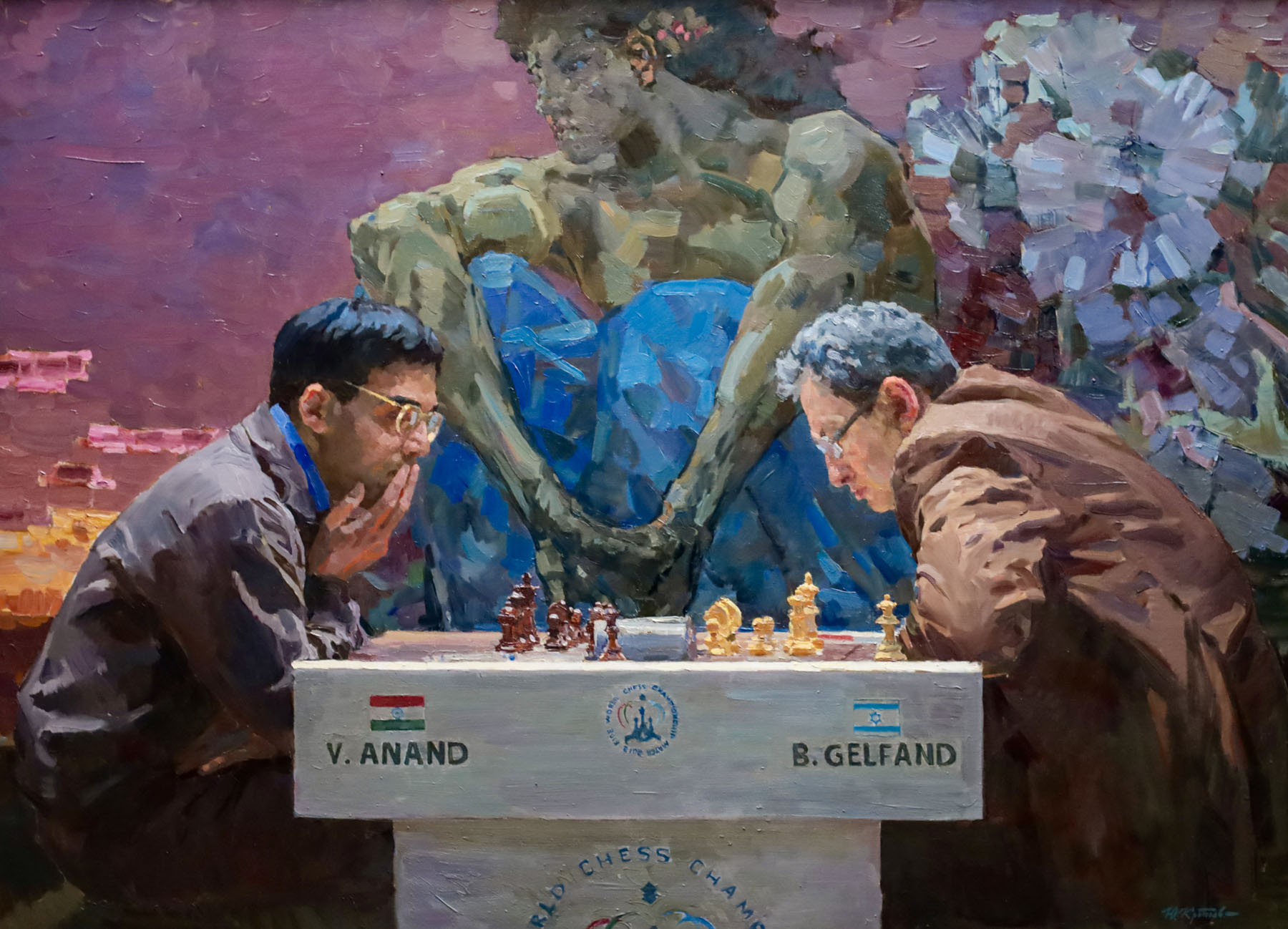 Картина «Шахматисты», художник Юрий Кротов, 2012 год