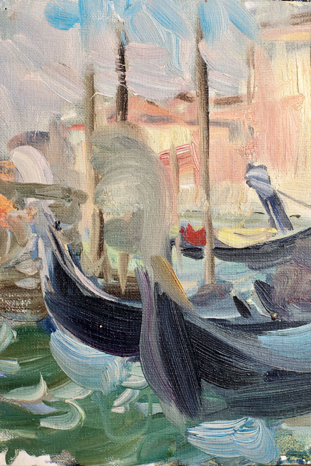 Этюд «Венеция. Гондолы», художник Юрий Кротов, 2018 год.