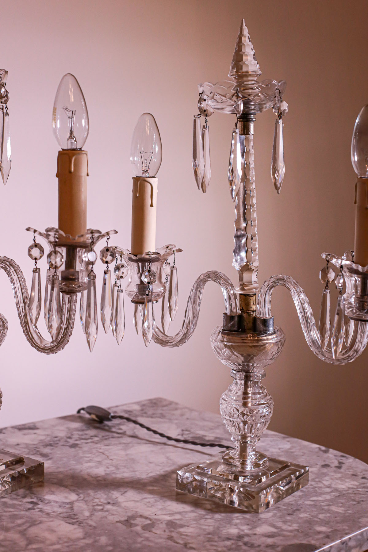 Светильники антикварные "Антуанетта", хрусталь, Франция, начало XX века