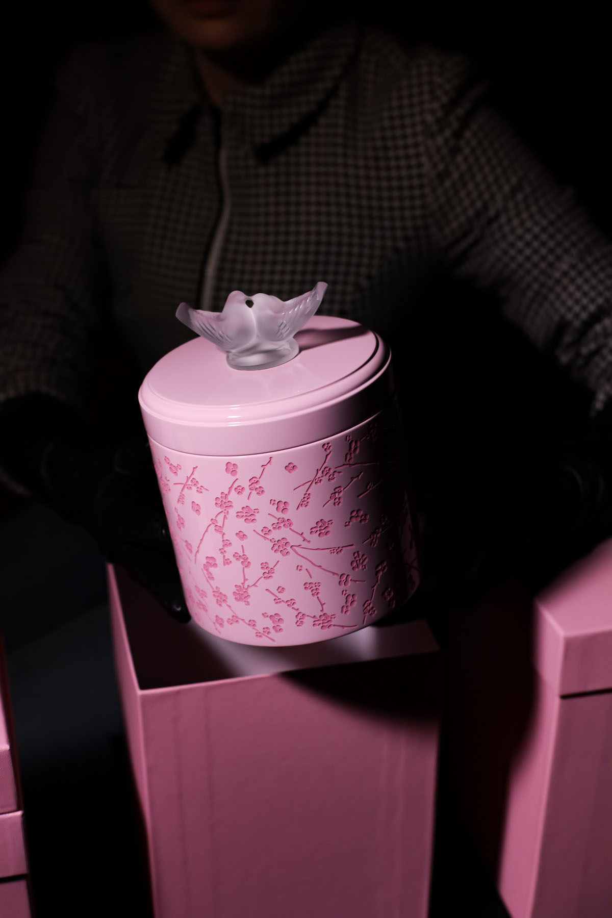 Шкатулка Fleurs de Cerisie, (15,65x12,65), Lalique