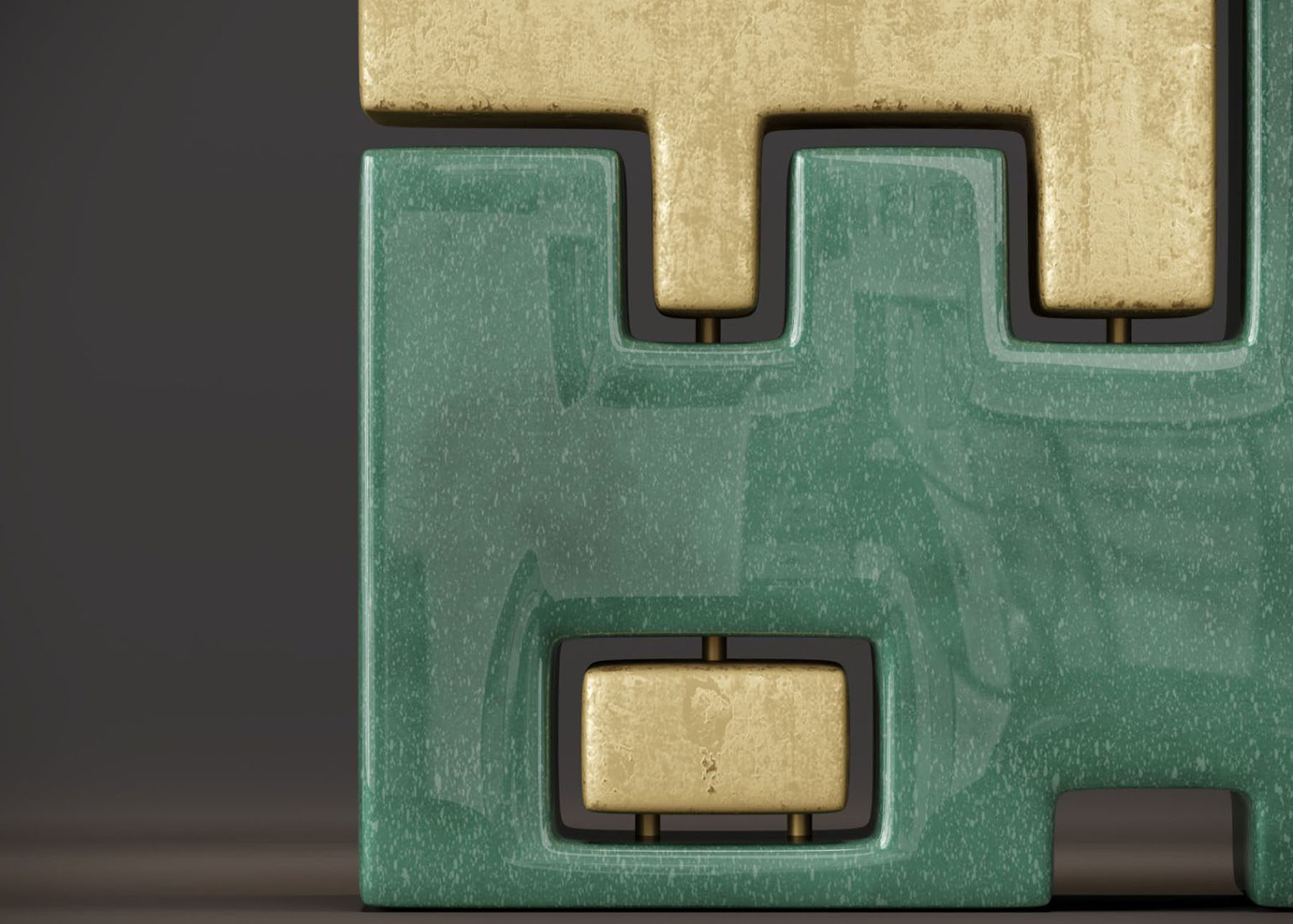 Лампа «1K», Maison Leleu, керамика, глазурь, сусальное золото, Франция