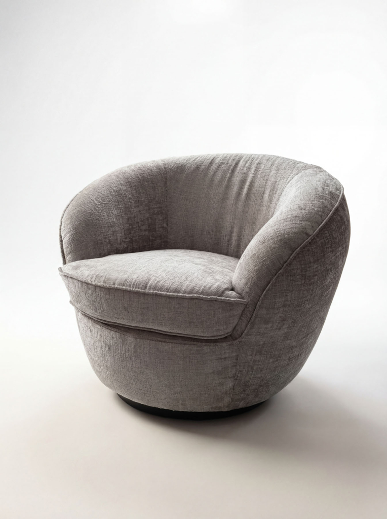 Кресло Giulia Swivel, серебристое, Black Tie, Италия