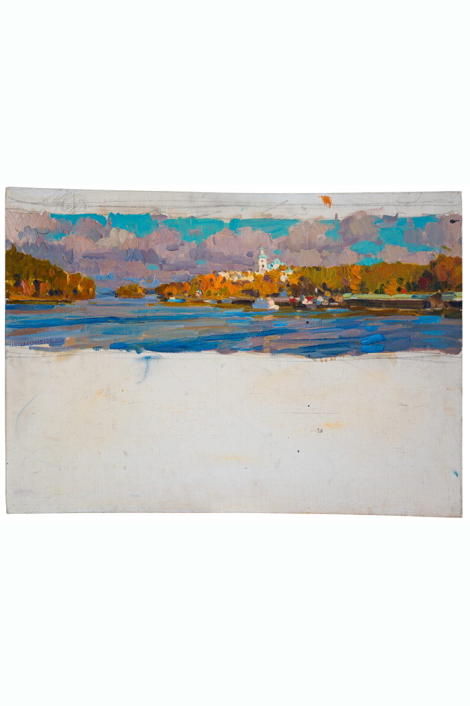 Этюд "Золотая осень. Валаам", художник Юрий Кротов, 2014 год