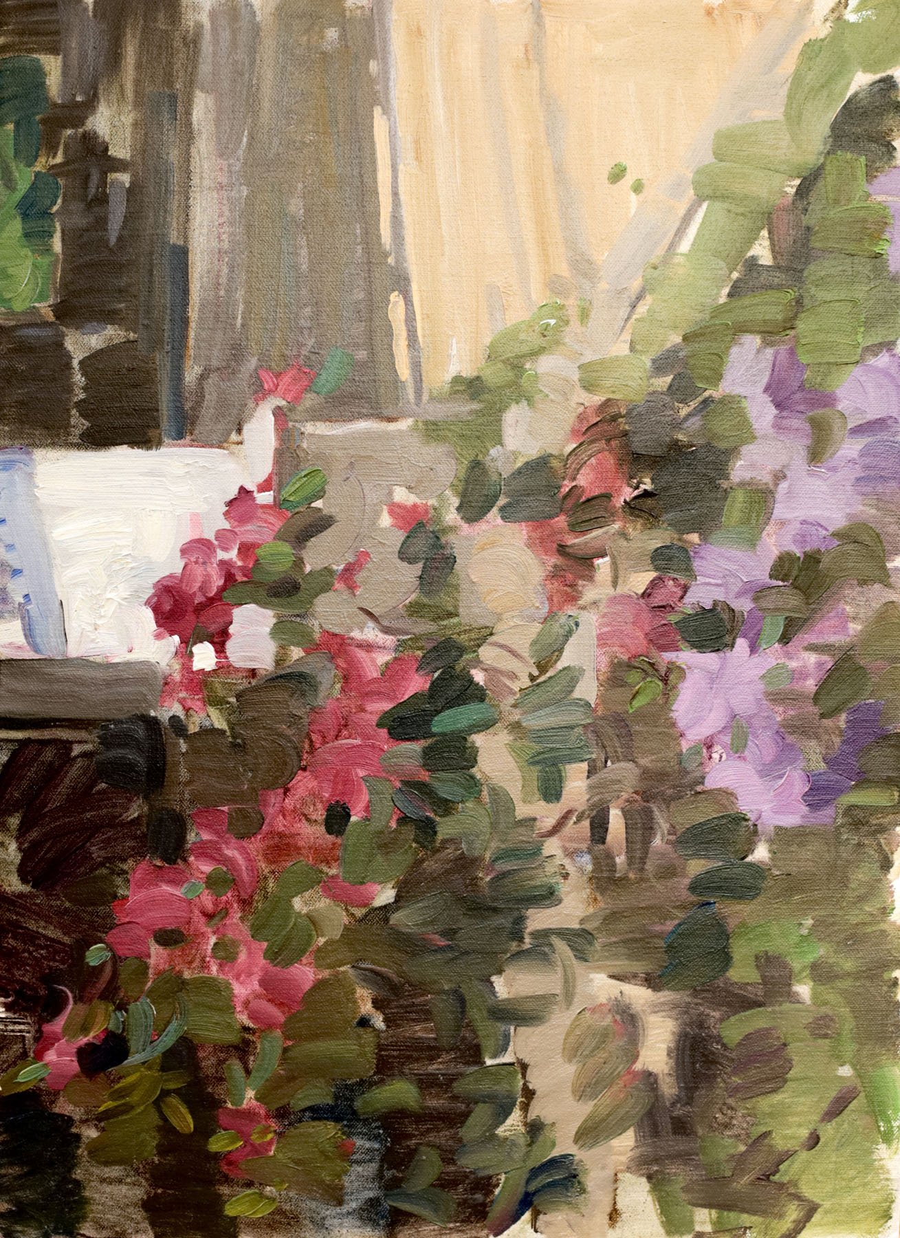 Картина «Цветы на террасе», художник Юрий Кротов, 2008г.