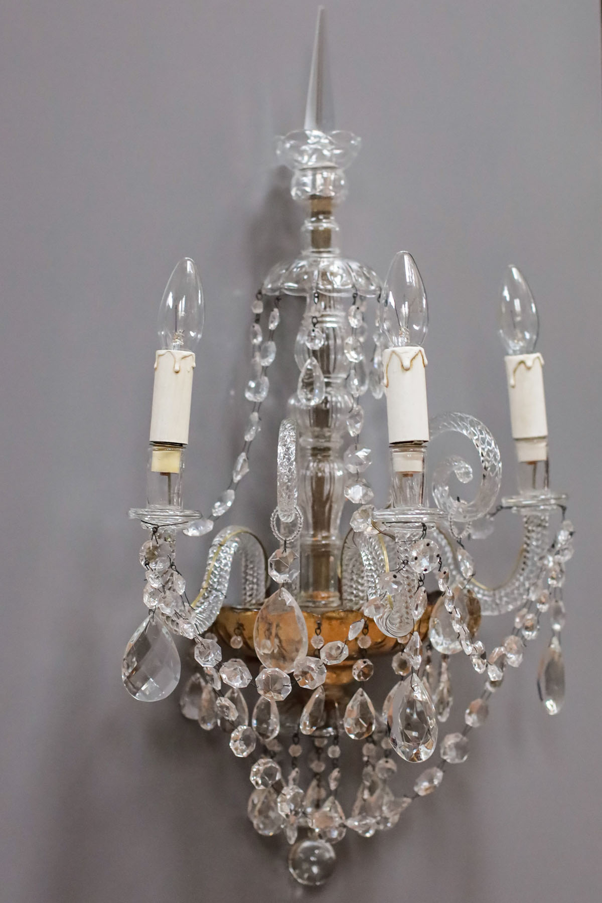 Бра антикварные, хрусталь, Франция, начало XX века