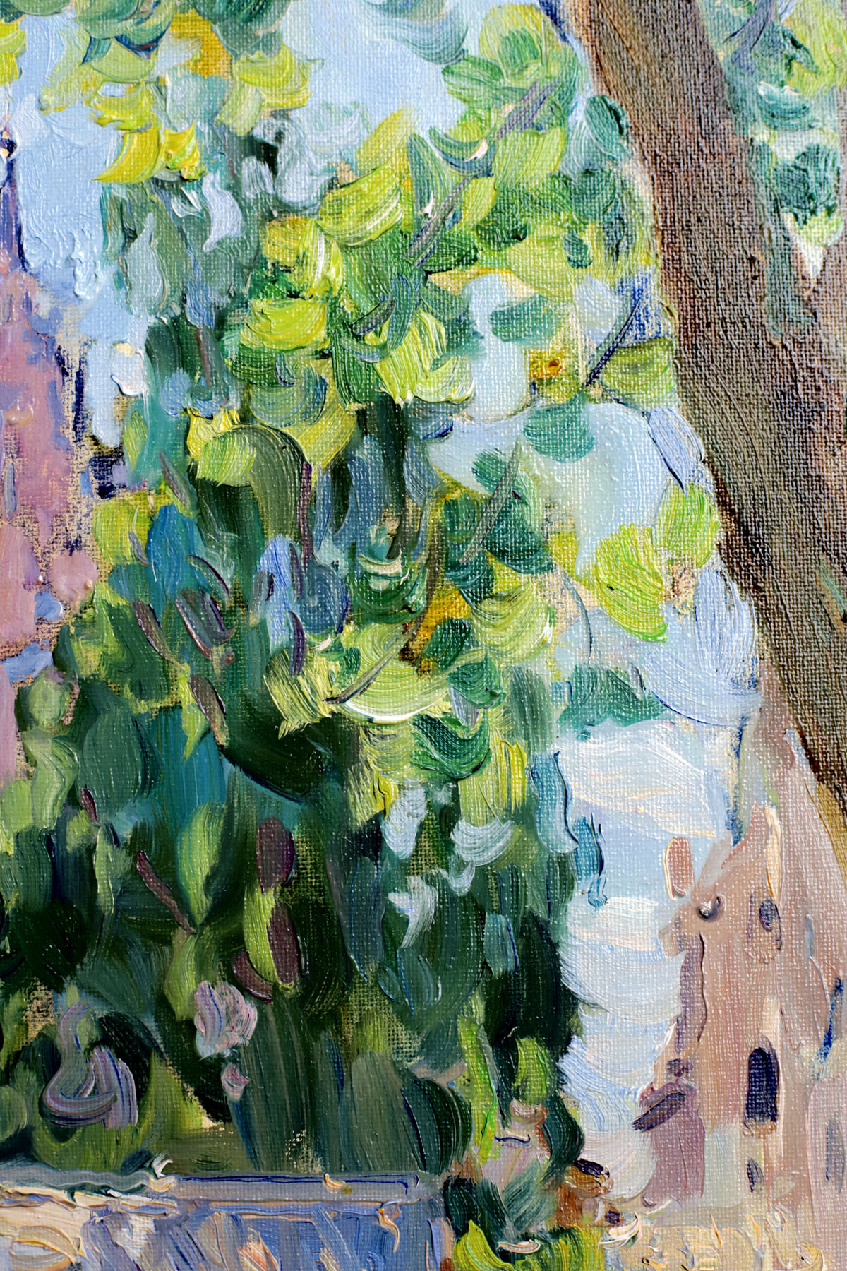 Этюд «Арбатский дворик», художник Юрий Кротов, 2015 год.