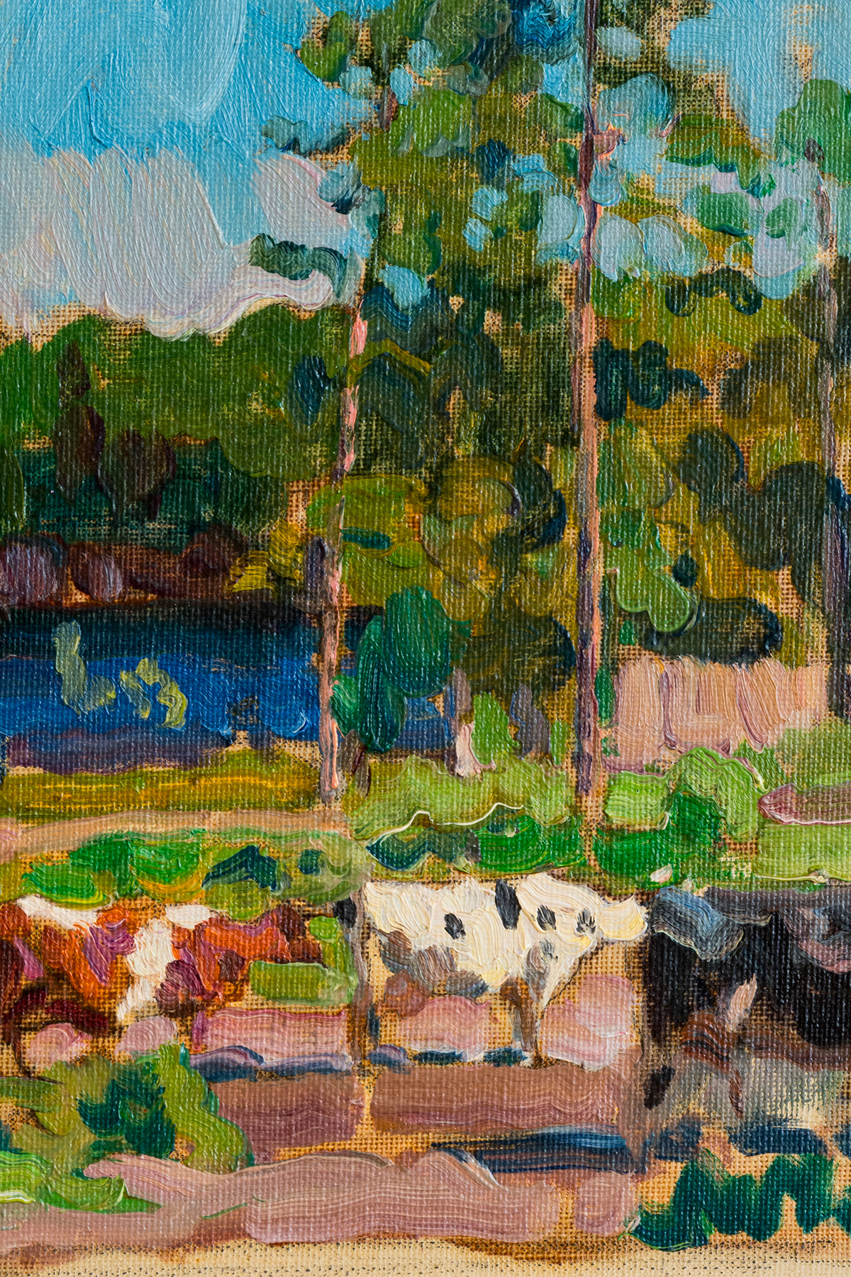 Этюд "Монастырское стадо. Валаам", художник Юрий Кротов, 2014 год