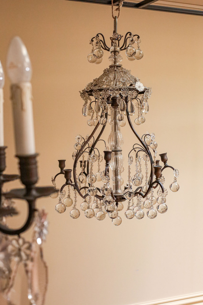 Люстра антикварная, бронза, стекло, Франция, начало XX века