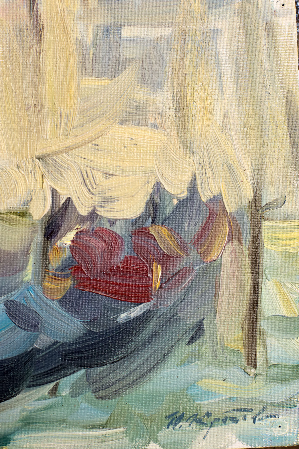 Этюд «Венеция. Гондолы», художник Юрий Кротов, 2018 год.