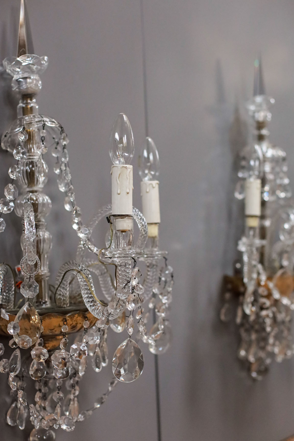 Бра антикварные, хрусталь, Франция, начало XX века