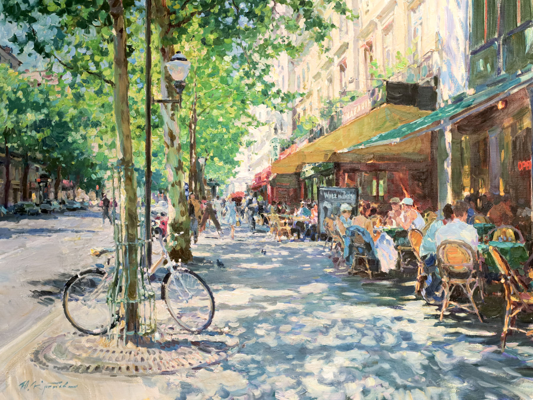 Картина «Майский день в Париже. Boulevard Saint-Germain», художник Юрий Кротов