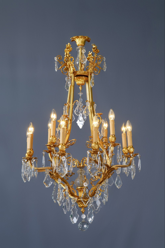 Люстра латунная на 12 светоточек, производство "Частная Резиденция"