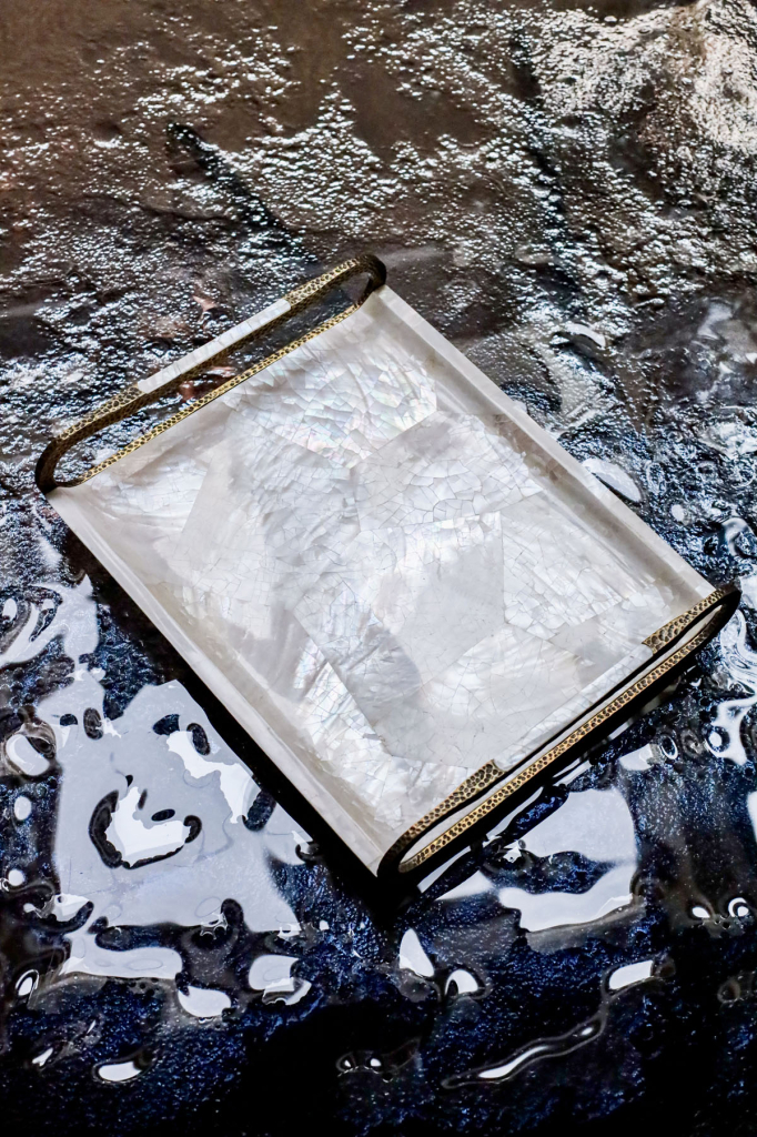 Поднос S, перламутр, латунь, Ginger Brown