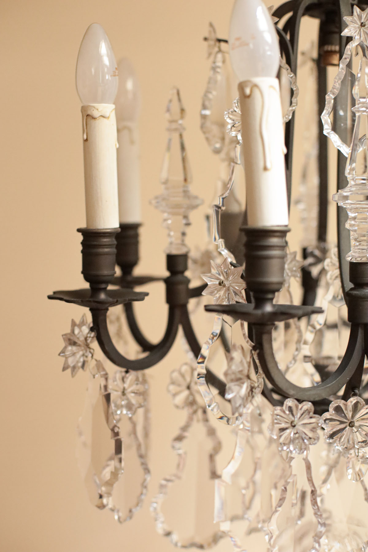 Люстра антикварная, бронза, хрусталь, Франция, начало XX века