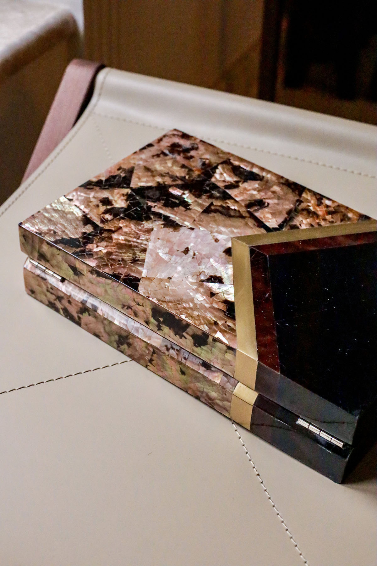 Шкатулка, тигровая раковина, Ginger Brown