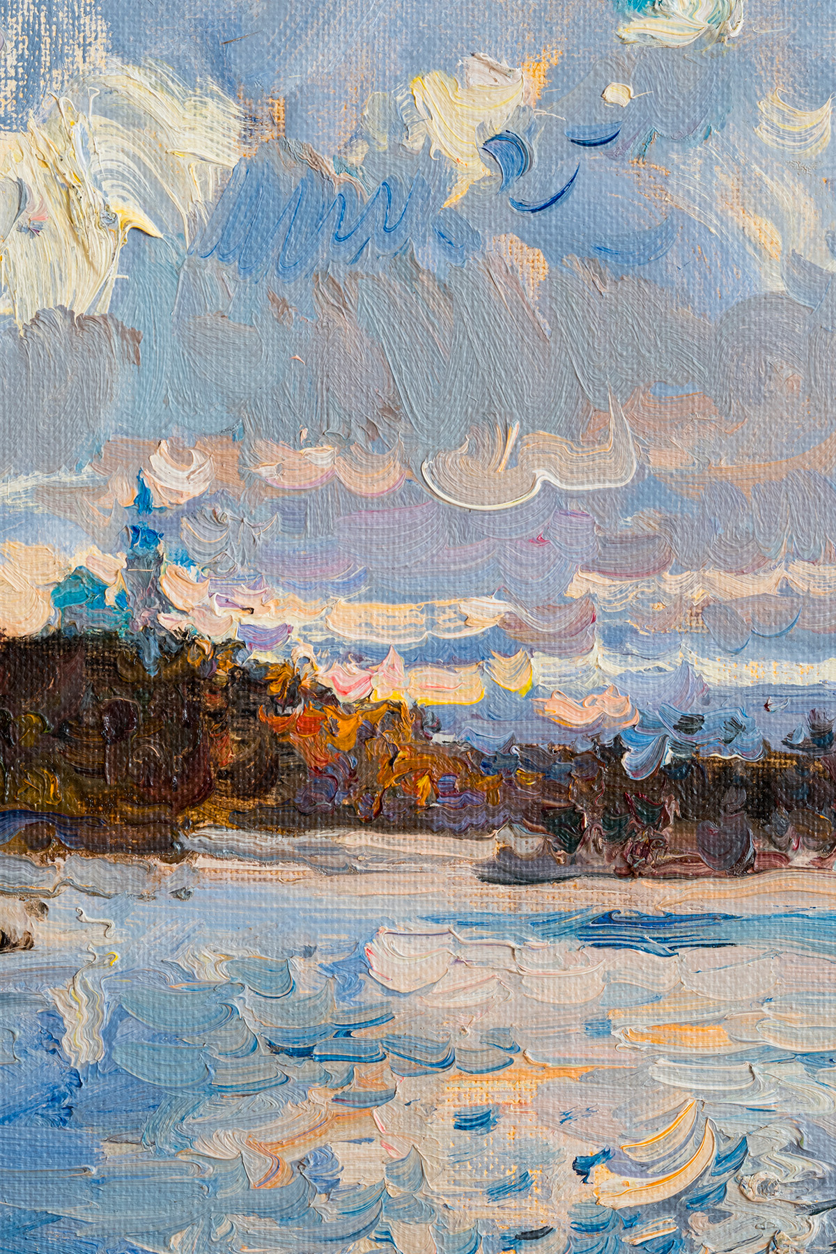 Этюд "Вид на монастырскую бухту", художник Юрий Кротов, 2014 год