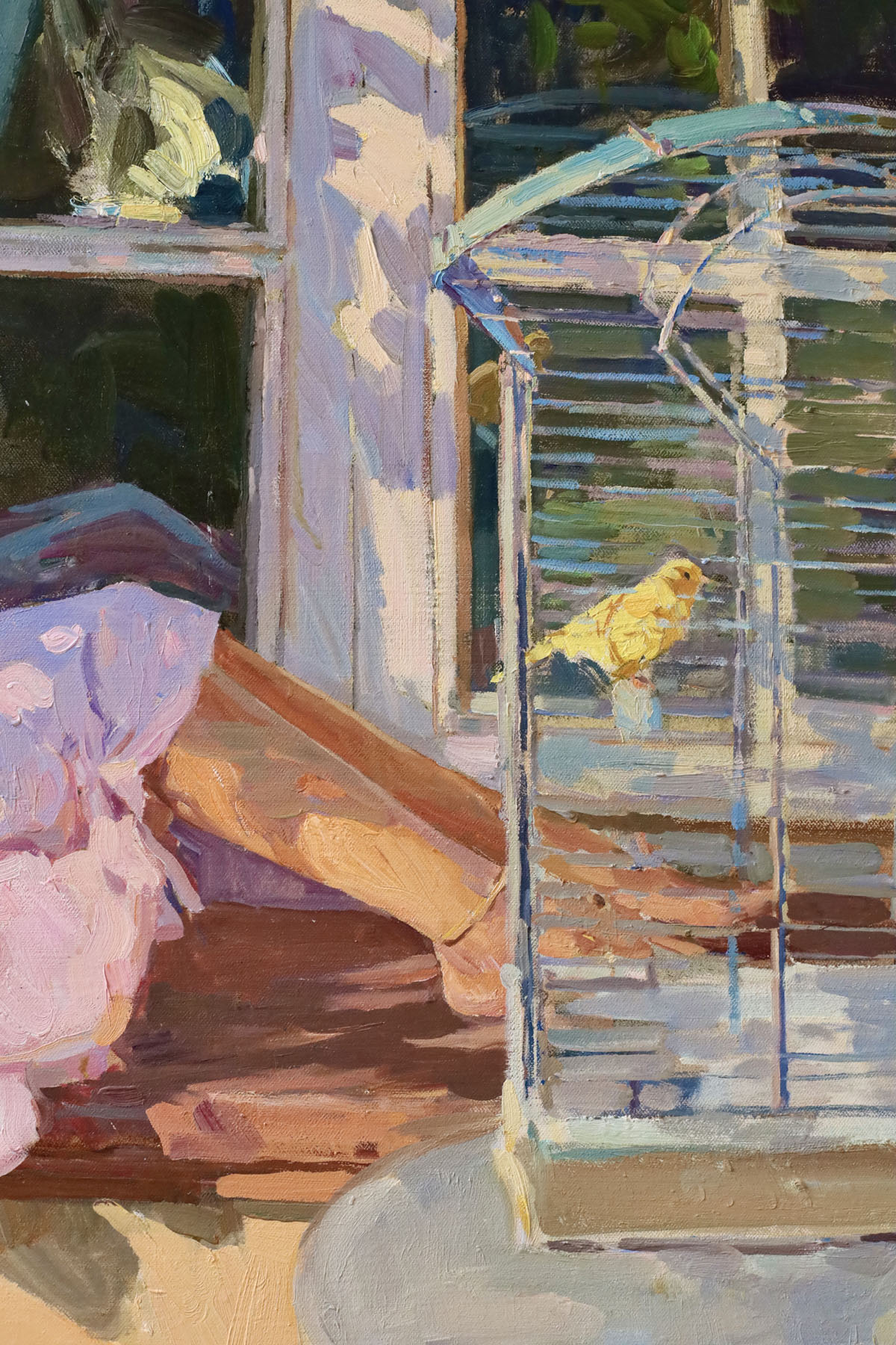 Картина «Девочка с птичками», художник Юрий Кротов, 2008 год.