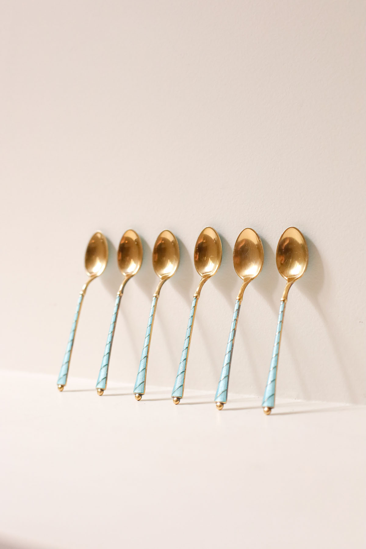 Кофейные ложки, Egon Lauridsen, серебро, эмаль, 1936-1966 гг.