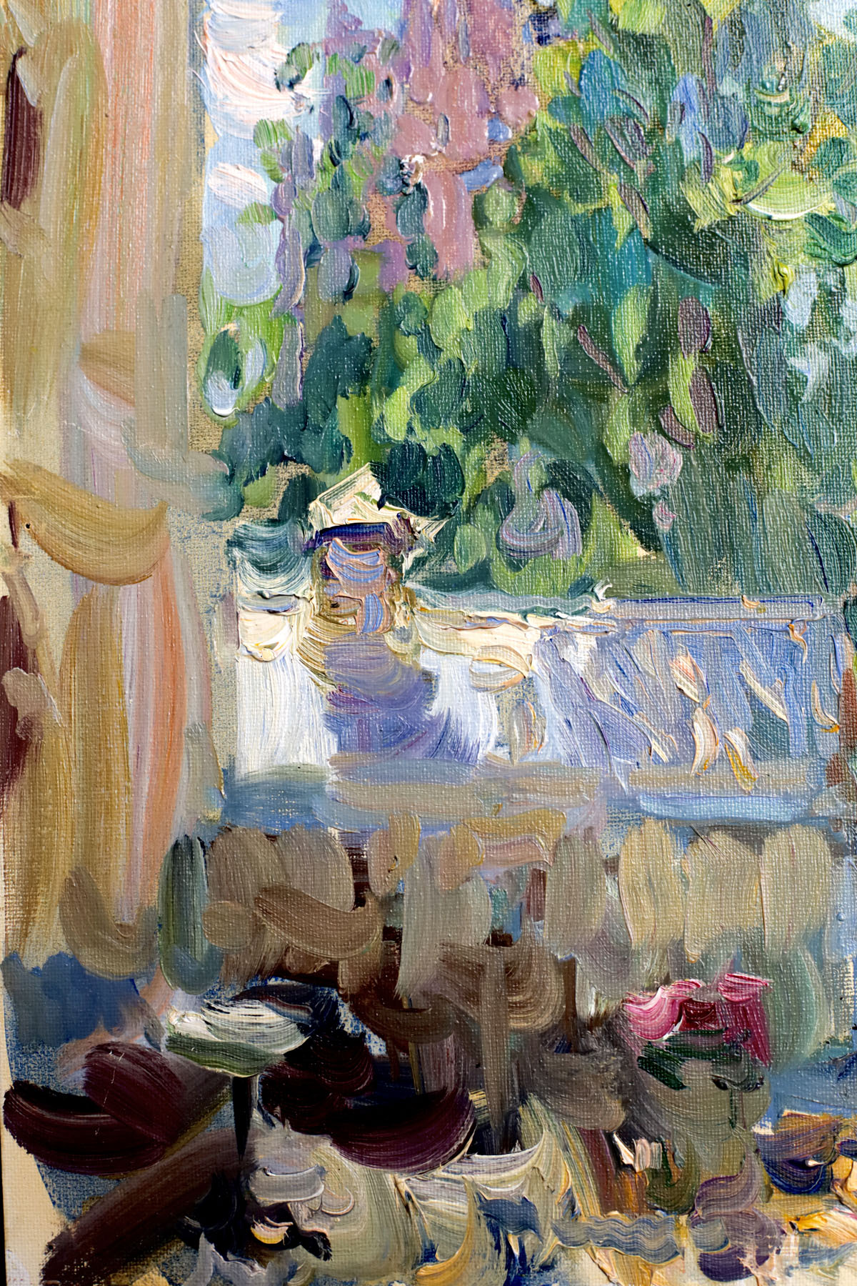 Этюд «Арбатский дворик», художник Юрий Кротов, 2015 год.