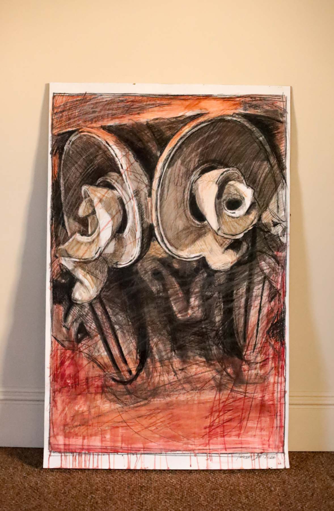 Картина «Фрагмент капители» из цикла  «Большая графика», Татьяна Ян, 2024 год.